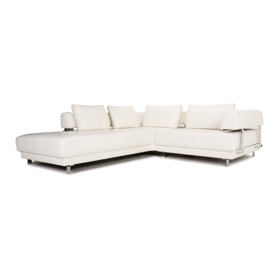 Ewald Schillig Brand Face leather corner sofa cream sofa couch function