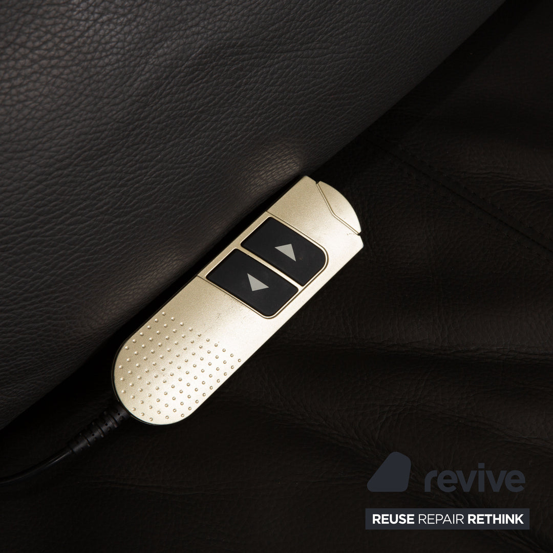 Ewald Schillig Brand Face Leder Ecksofa Dunkelgrau elektrische Funktion