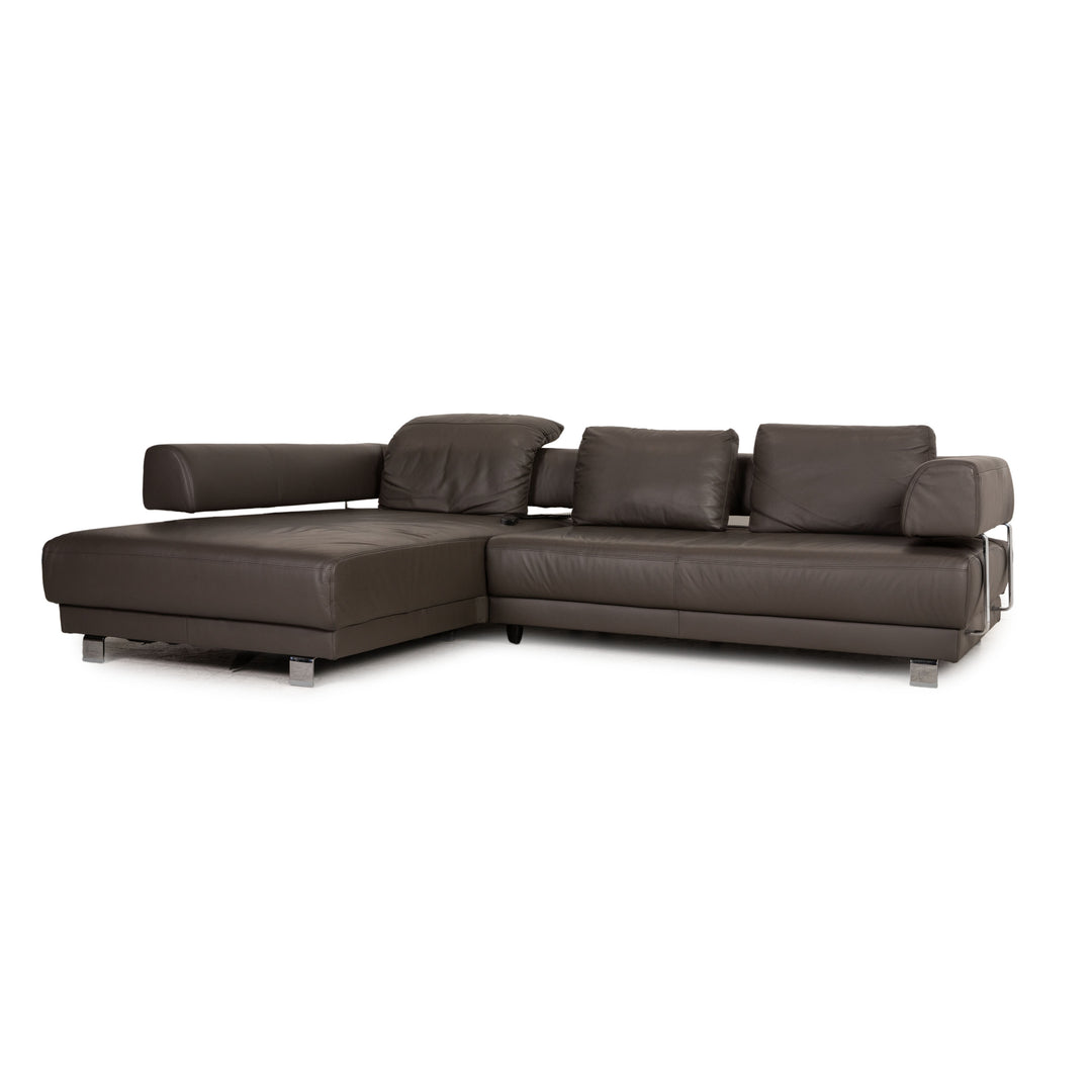 Ewald Schillig Brand Face leather corner sofa gray sofa couch electrical function