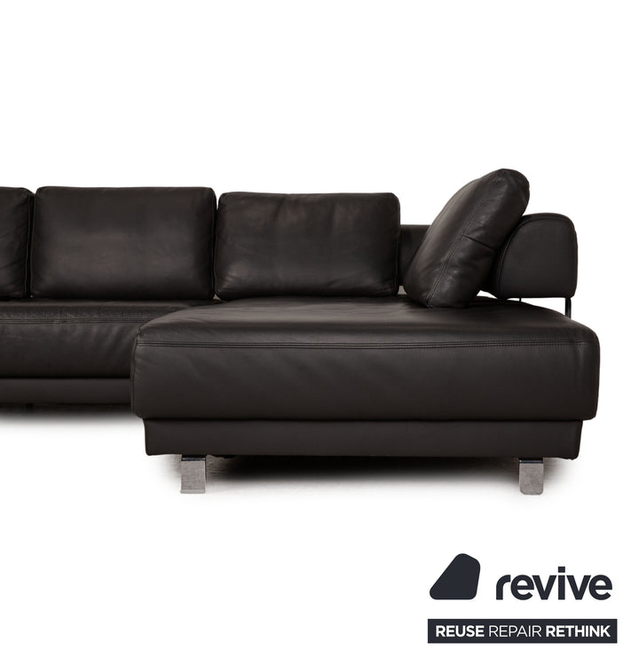 Ewald Schillig Brand Face Leder Ecksofa Grau Sofa Couch inkl. elektr. Funktion
