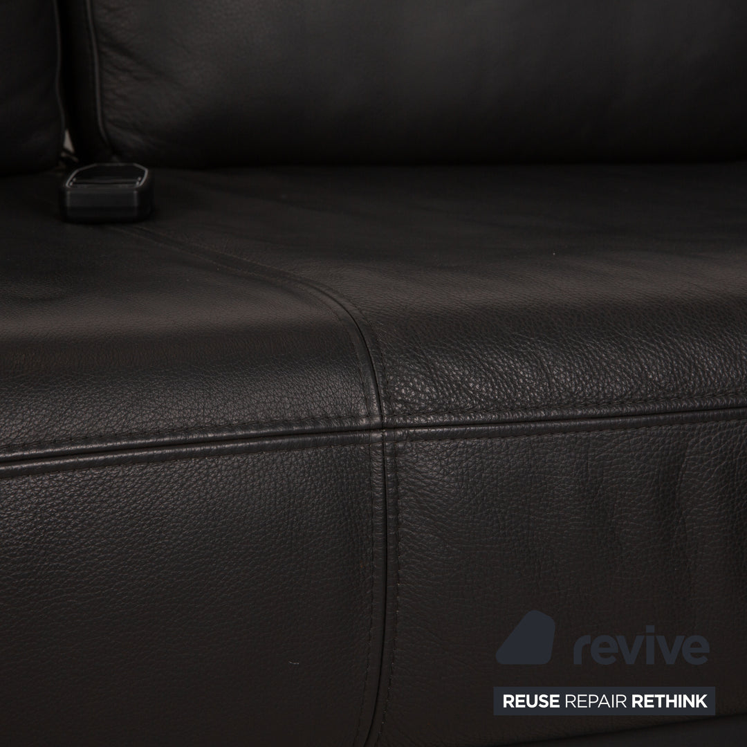 Ewald Schillig Brand Face Leder Ecksofa Grau Sofa Couch inkl. elektr. Funktion