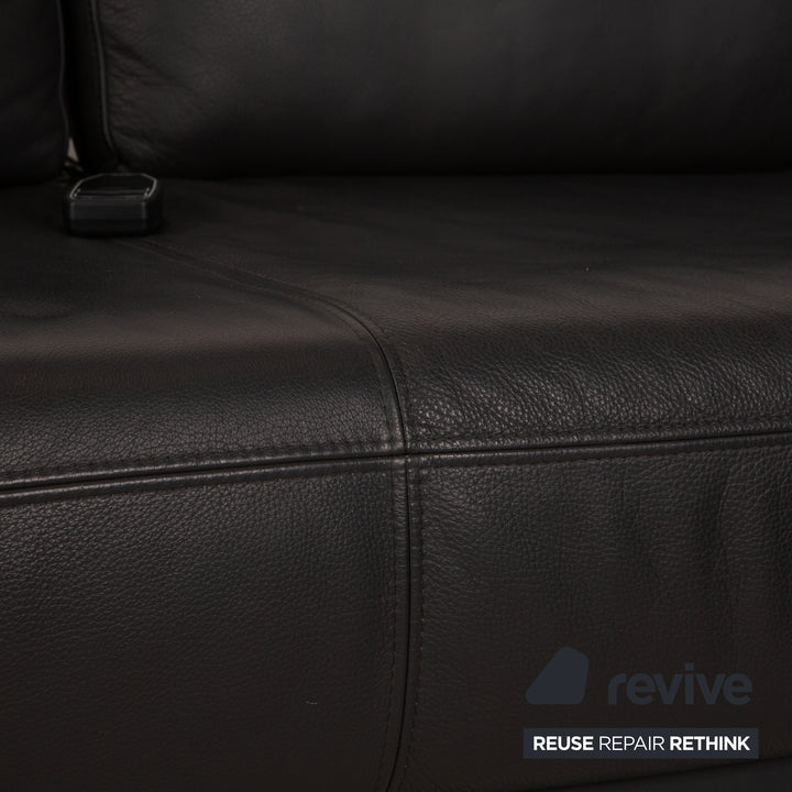 Ewald Schillig Brand Face Leder Ecksofa Grau Sofa Couch inkl. elektr. Funktion