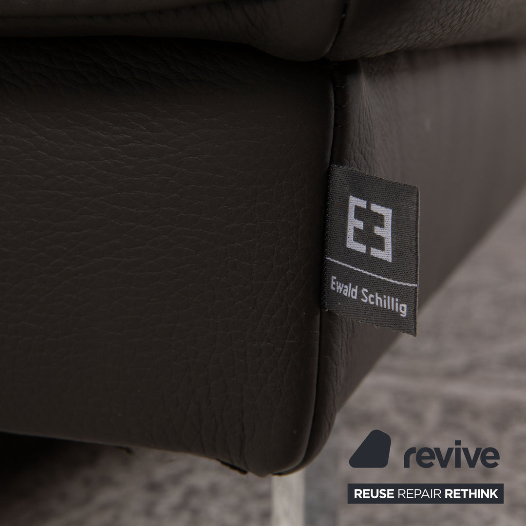 Ewald Schillig Brand Face Leder Ecksofa Grau Sofa Couch inkl. elektr. Funktion