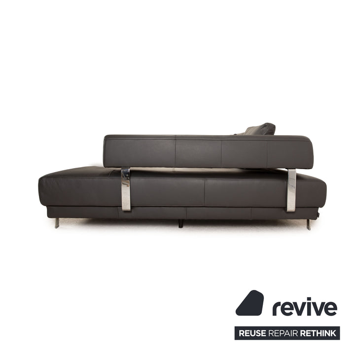 Ewald Schillig Brand Face Leder Ecksofa Schwarz elektrische Funktion Recamiere Rechts Sofa Couch