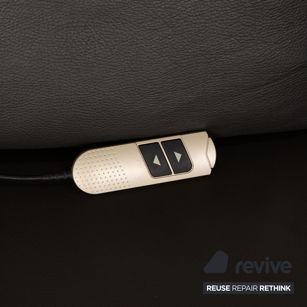 Ewald Schillig Brand Face Leder Ecksofa Schwarz elektrische Funktion Recamiere Rechts Sofa Couch