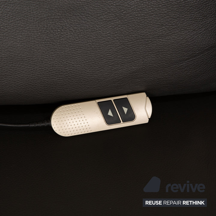 Ewald Schillig Brand Face Leder Ecksofa Schwarz elektrische Funktion Recamiere Rechts Sofa Couch
