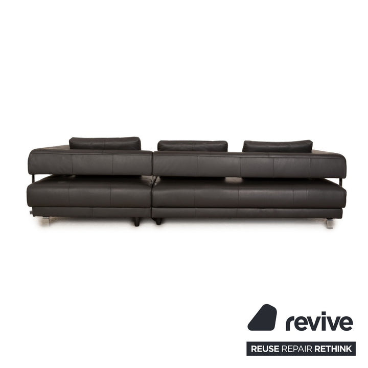 Ewald Schillig Brand Face Leder Ecksofa Schwarz elektrische Funktion Recamiere Rechts Sofa Couch