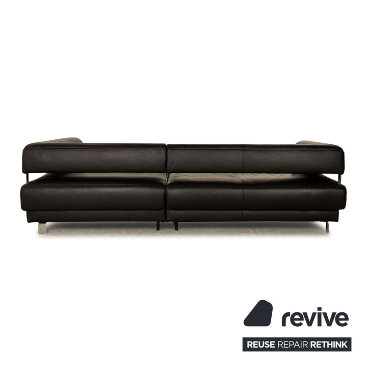 Ewald Schillig Brand Face Leder Ecksofa Schwarz Sofa Couch Recamiere Rechts manuelle Funktion