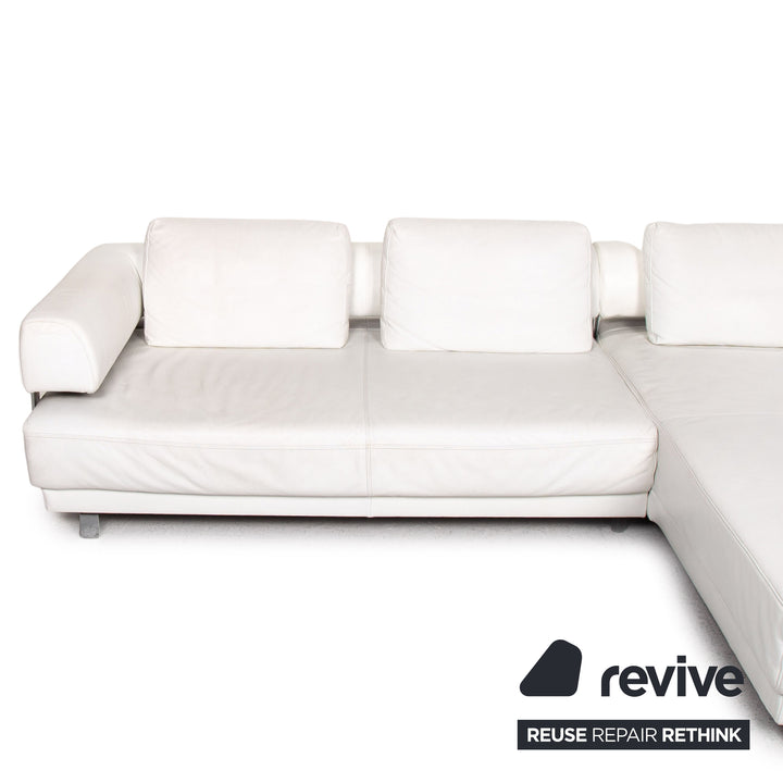 Ewald Schillig Brand Face Leder Ecksofa Weiß Sofa Couch #13437
