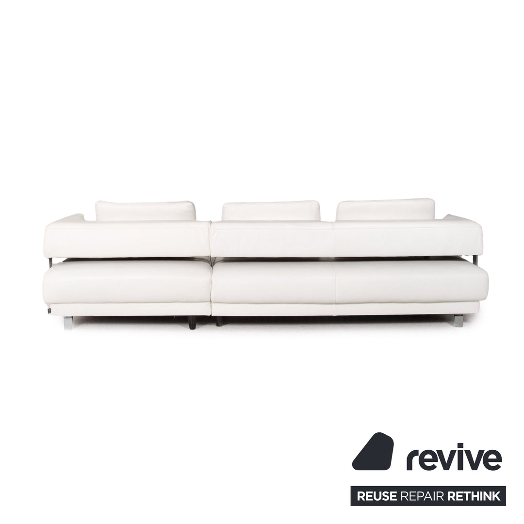 Ewald Schillig Brand Face Leather Corner Sofa White Sofa Couch #13437