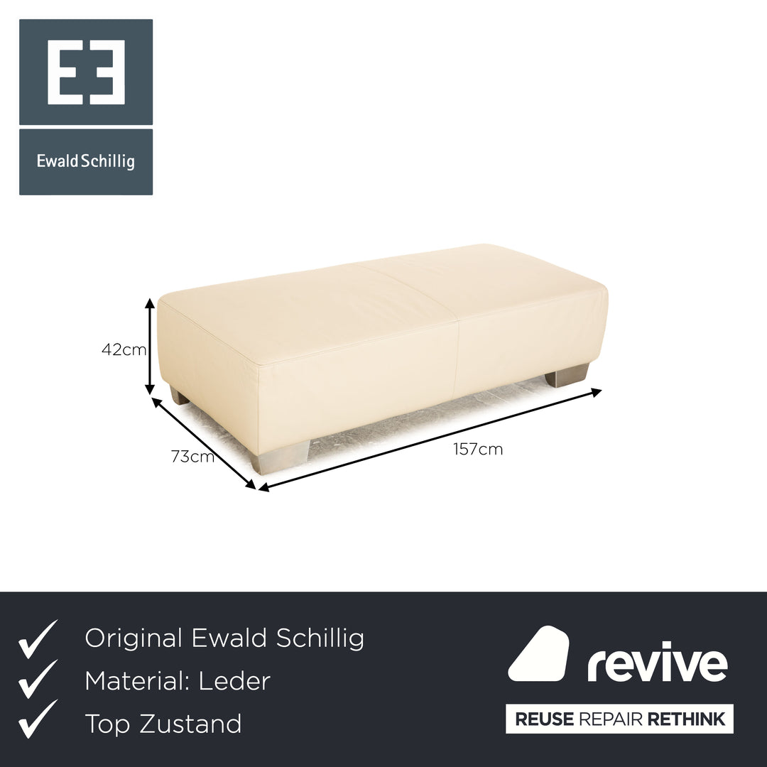 Ewald Schillig Brand Face Leder Hocker Beige