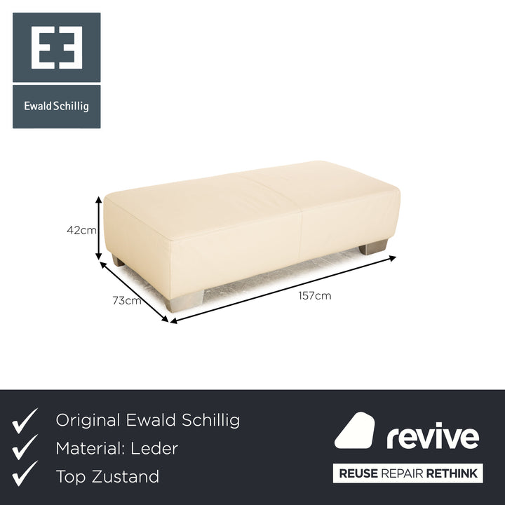 Ewald Schillig Brand Face Leder Hocker Beige