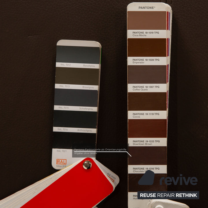 Ewald Schillig Brand Face Leder Hocker Braun Dunkelbraun