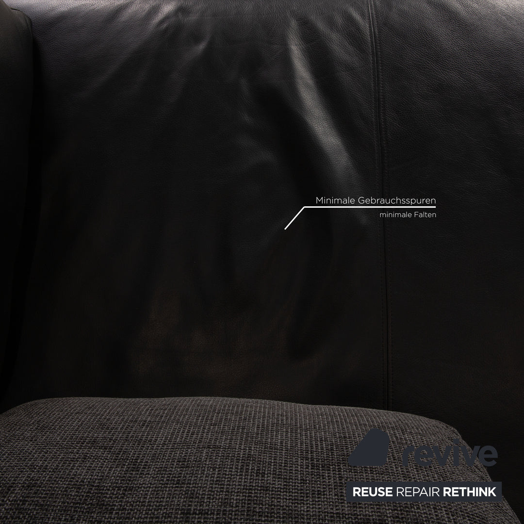 Ewald Schillig Brand Face Leder Liege Schwarz