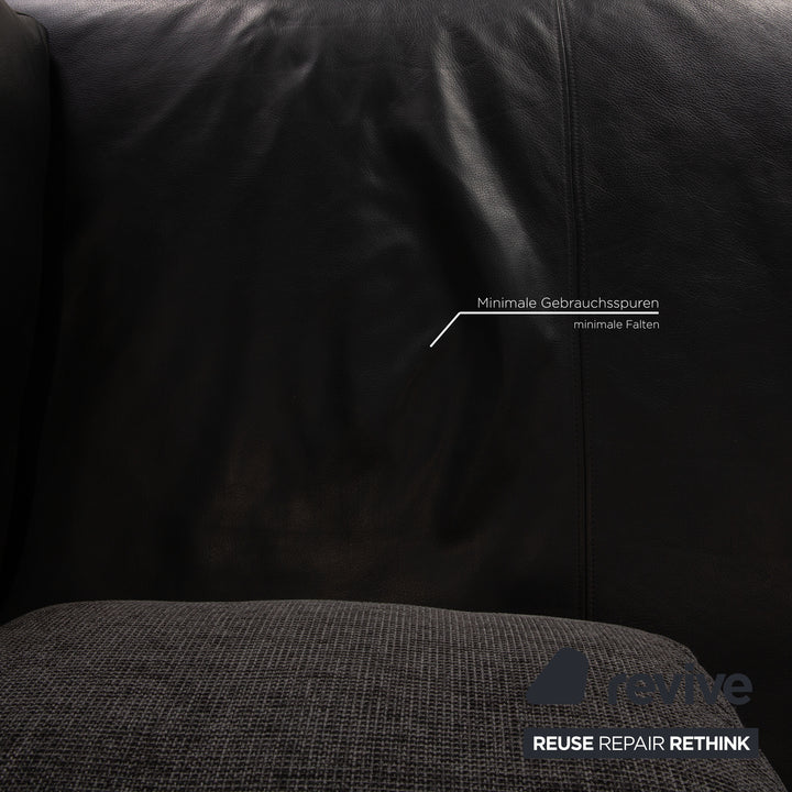 Ewald Schillig Brand Face Leder Liege Schwarz