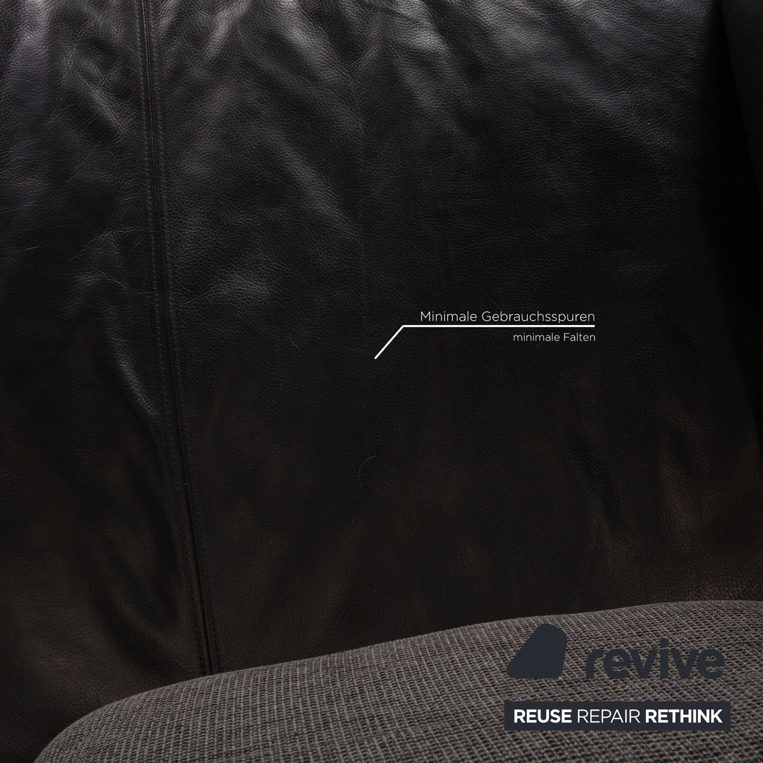 Ewald Schillig Brand Face Leder Liege Schwarz