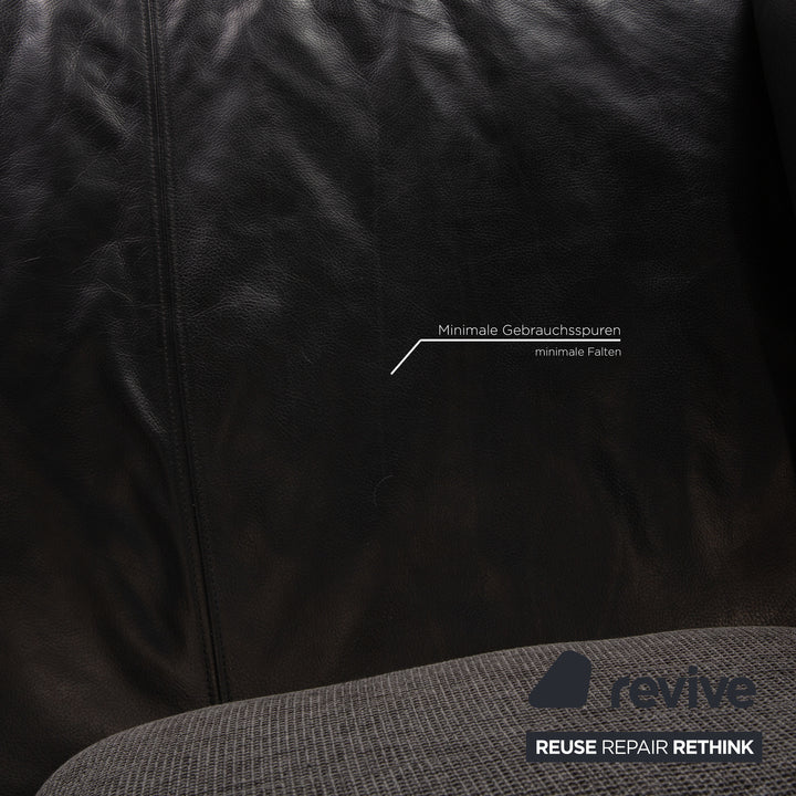 Ewald Schillig Brand Face Leder Liege Schwarz