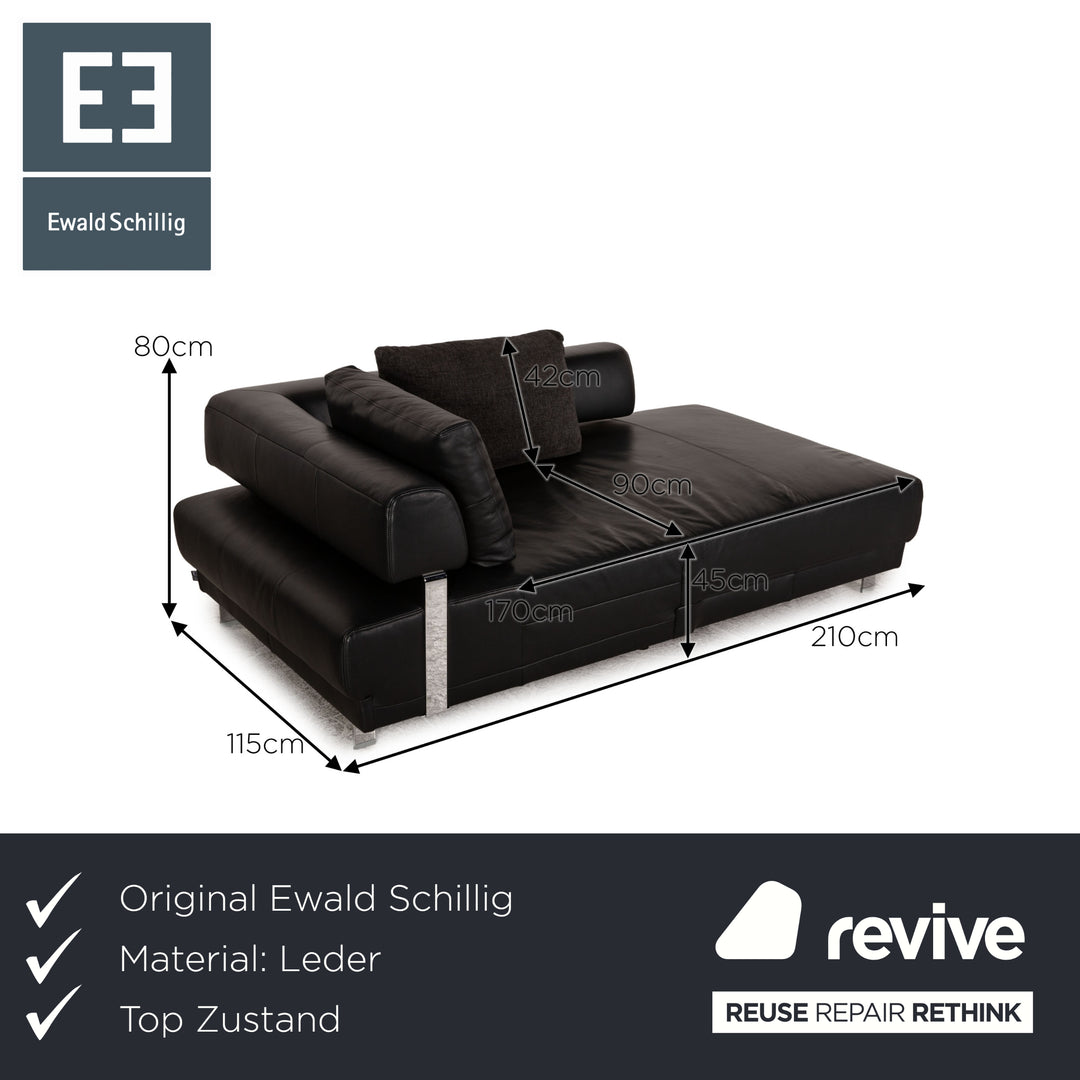 Ewald Schillig Brand Face Leder Liege Schwarz