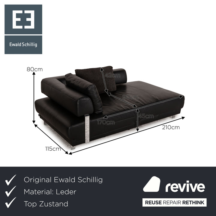 Ewald Schillig Brand Face Leder Liege Schwarz
