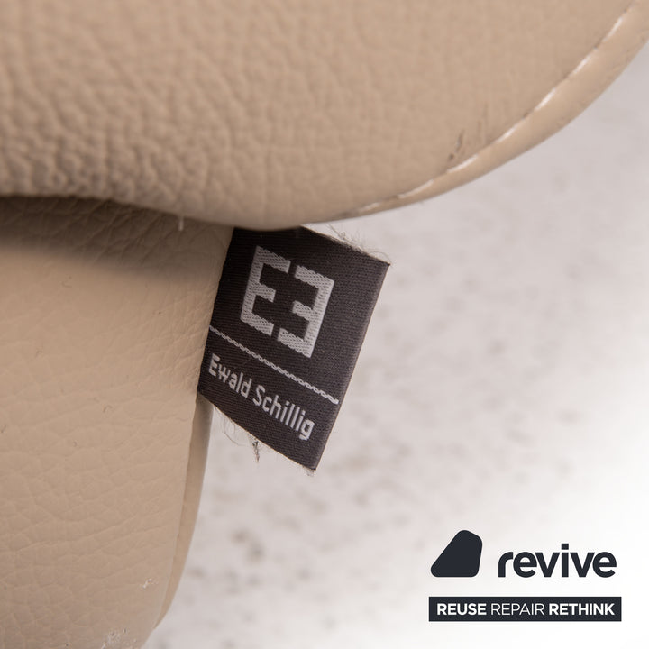Ewald Schillig Brand Face Leather Sofa Beige Corner Sofa Couch