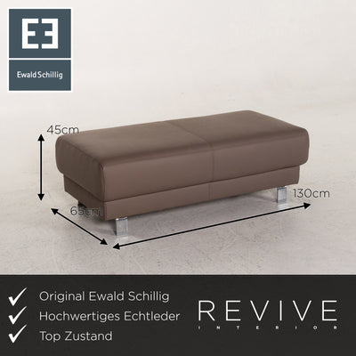 Ewald Schillig Brand Face Leder Sofa Garnitur Braun 1x Ecksofa 1x Hocker #13376