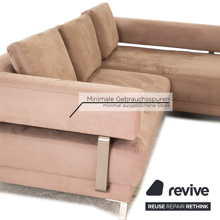 Ewald Schillig Brand Face Stoff Ecksofa Beige Couch Sofa elektrische Funktion