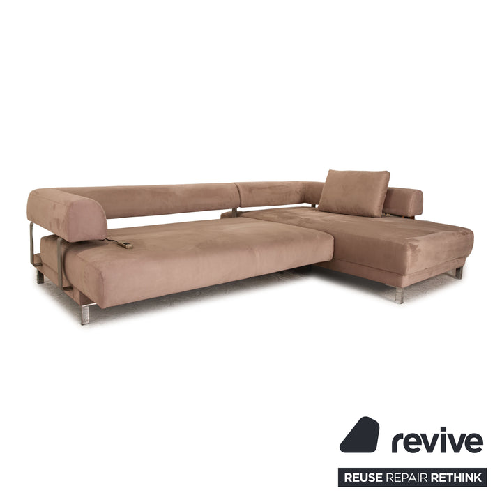 Ewald Schillig Brand Face Stoff Ecksofa Beige Couch Sofa elektrische Funktion