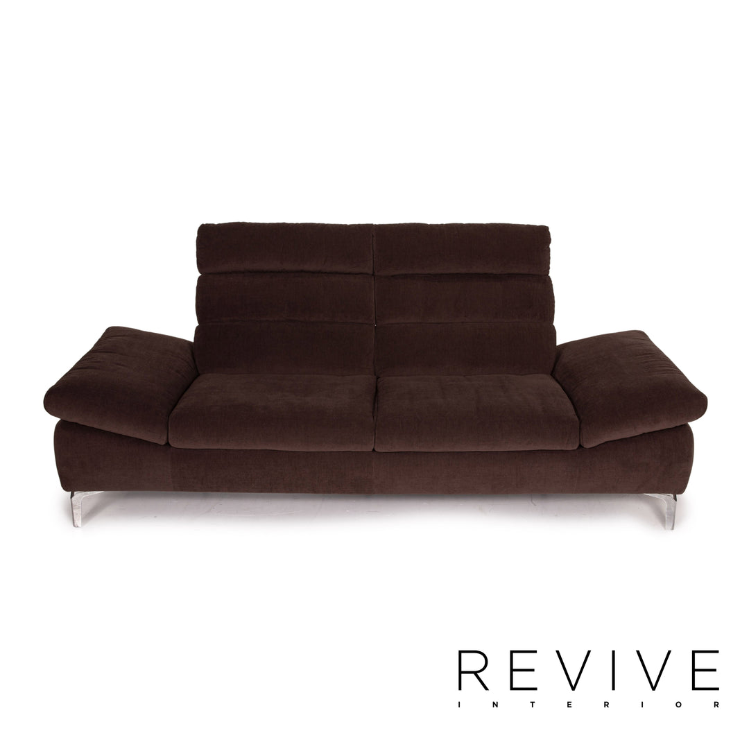 Ewald Schillig Brand Inez fabric sofa brown dark brown two-seater function couch