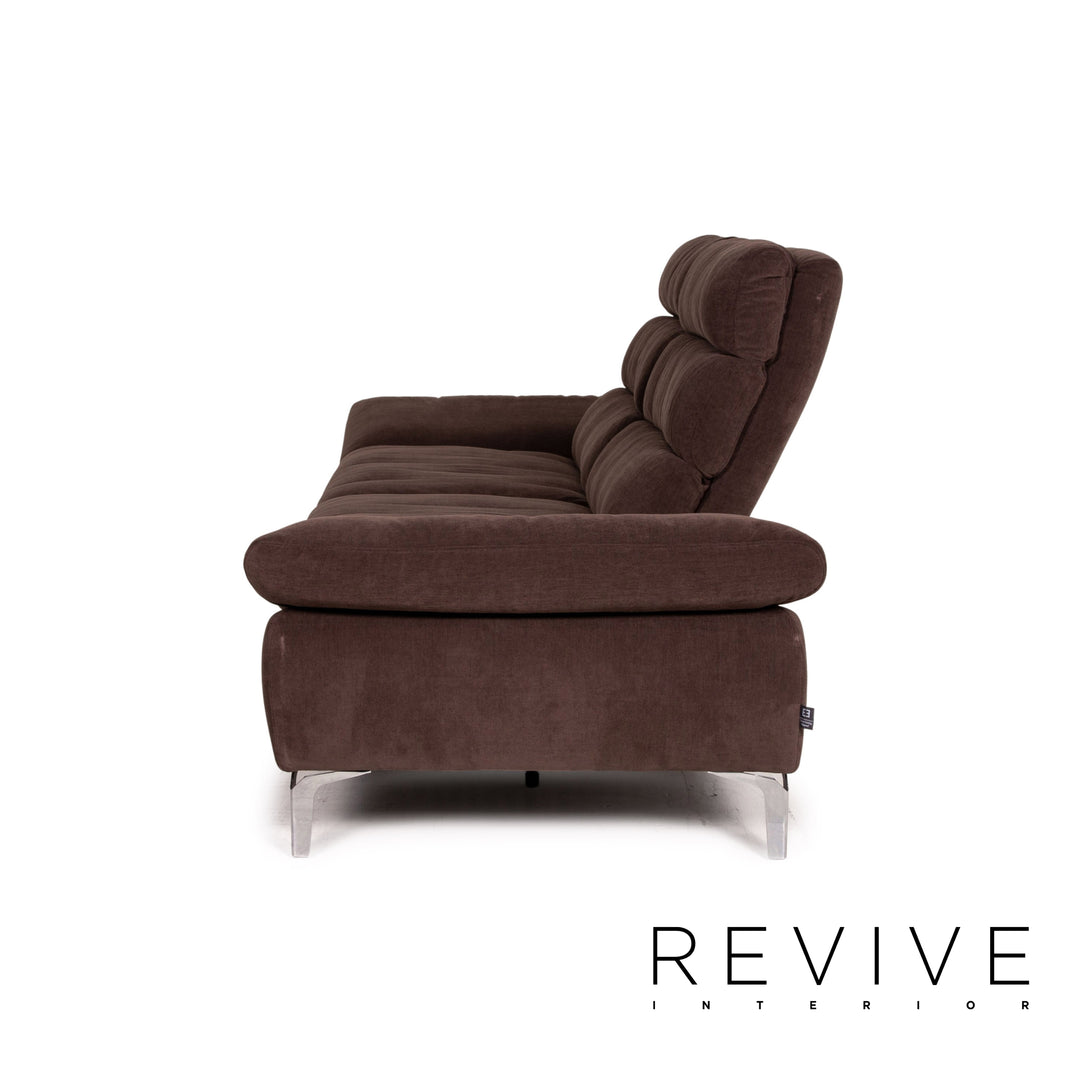 Ewald Schillig Brand Inez fabric sofa brown dark brown two-seater function couch