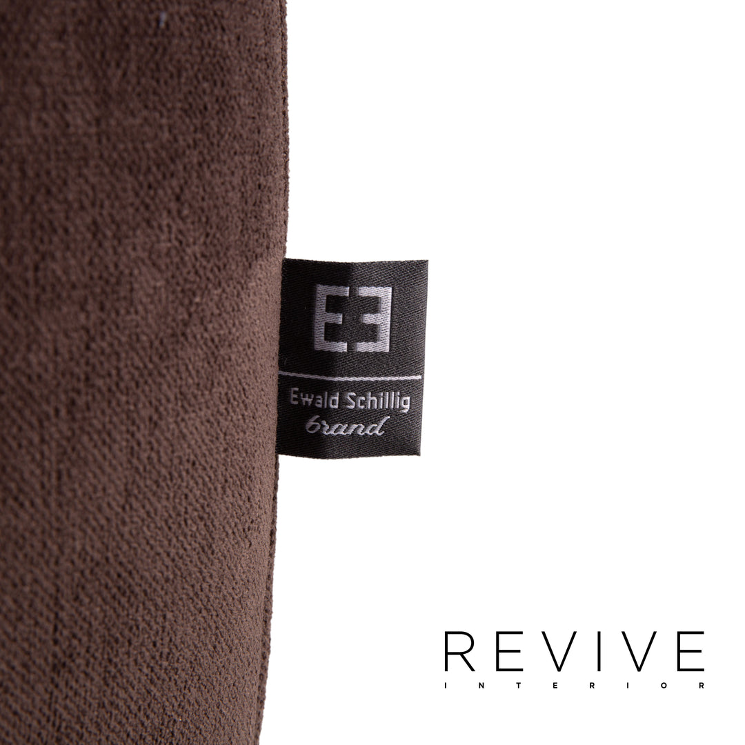 Ewald Schillig Brand Inez Stoff Sofa Garnitur Dunkelbraun 1x Zweisitzer 1x Hocker