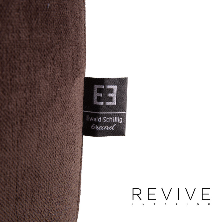 Ewald Schillig Brand Inez Stoff Sofa Garnitur Dunkelbraun 1x Zweisitzer 1x Hocker