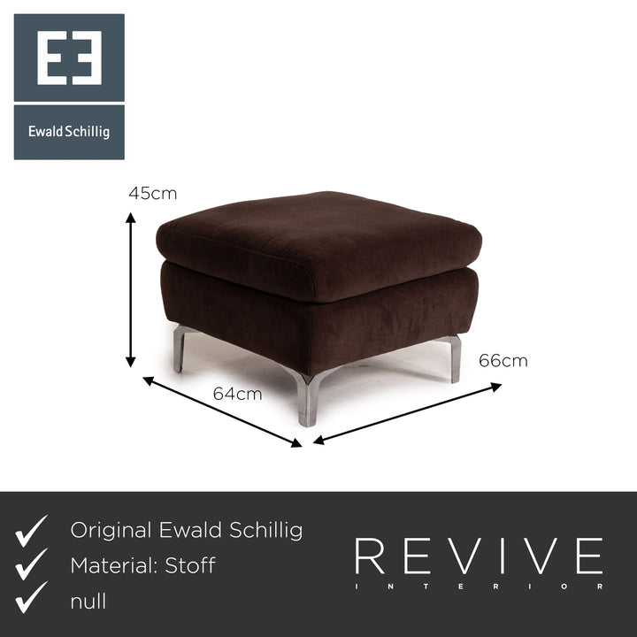 Ewald Schillig Brand Inez Stoff Sofa Garnitur Dunkelbraun 1x Zweisitzer 1x Hocker