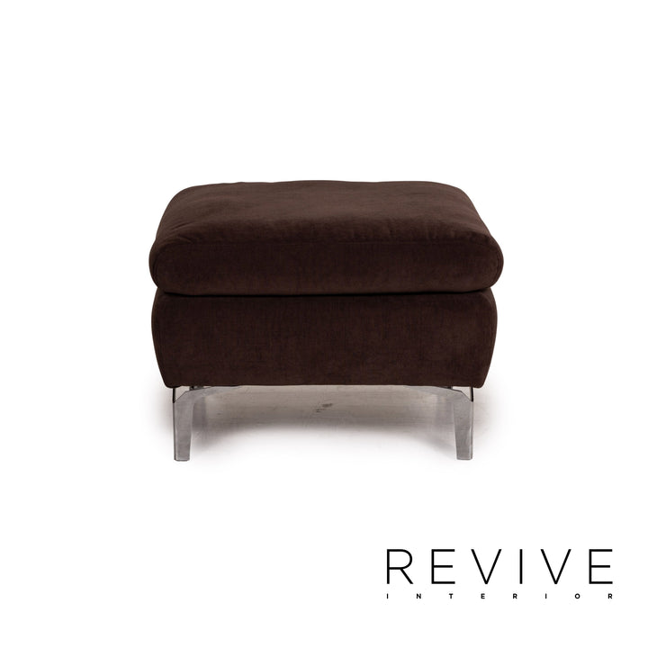 Ewald Schillig Brand Inez Stoff Sofa Garnitur Dunkelbraun 1x Zweisitzer 1x Hocker