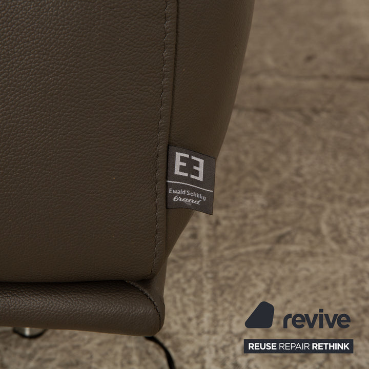Ewald Schillig Brand Shine Leder Ecksofa Grau Elektrische Funktion