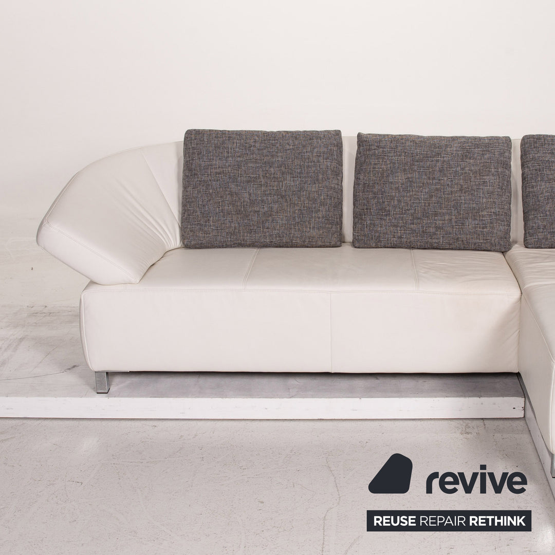 Ewald Schillig Butterfly Leder Ecksofa Weiß Sofa Funktion Couch #15541