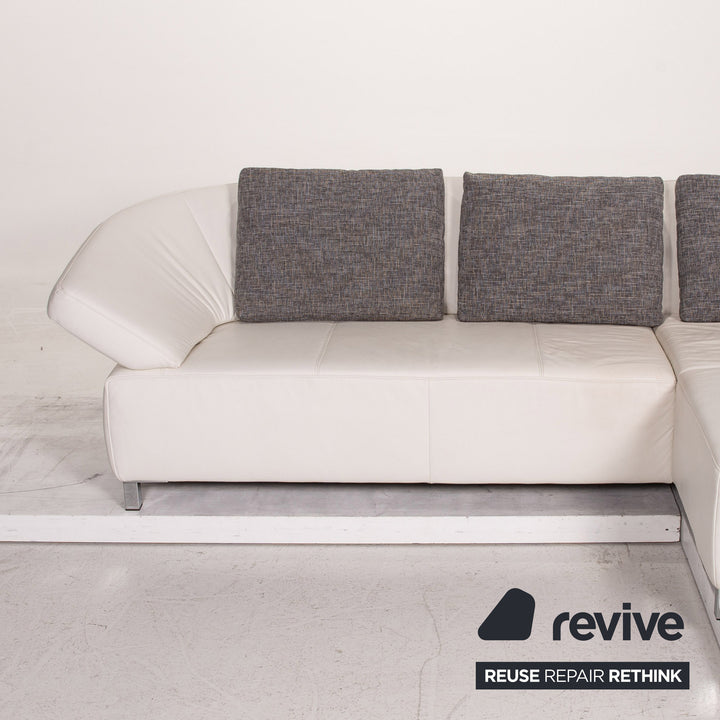 Ewald Schillig Butterfly Leder Ecksofa Weiß Sofa Funktion Couch #15541