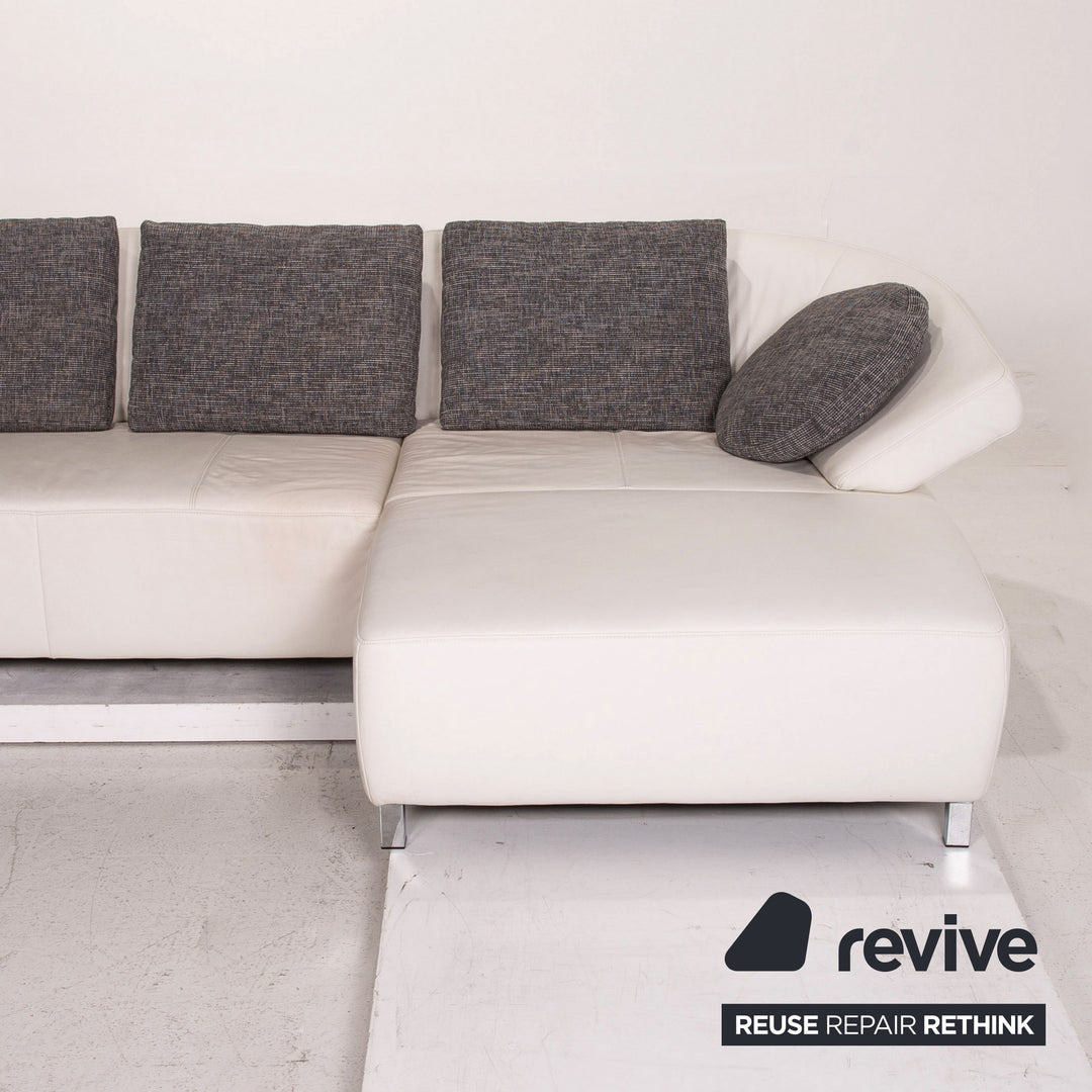 Ewald Schillig Butterfly Leder Ecksofa Weiß Sofa Funktion Couch #15541
