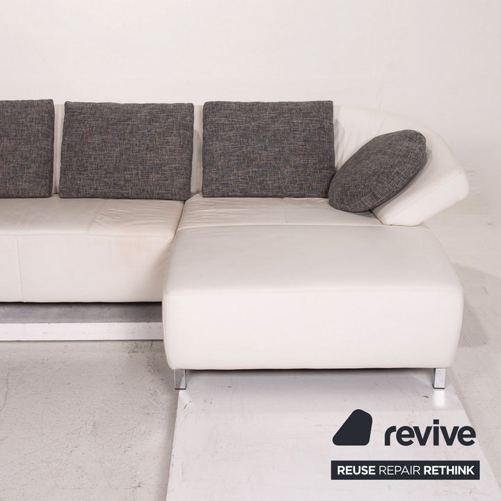 Ewald Schillig Butterfly Leder Ecksofa Weiß Sofa Funktion Couch #15541