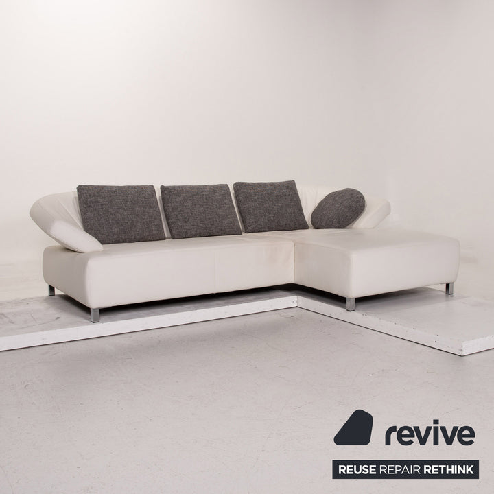 Ewald Schillig Butterfly Leder Ecksofa Weiß Sofa Funktion Couch #15541