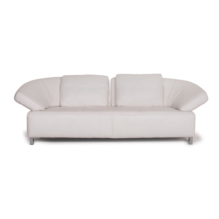 Ewald Schillig Butterfly Leather Sofa White Three Seater #15078