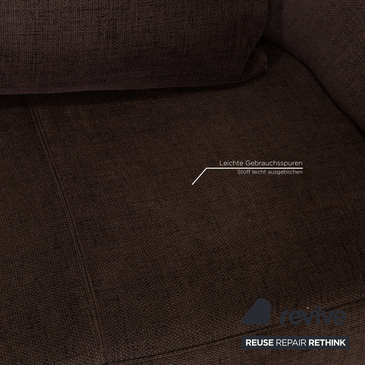 Ewald Schillig Butterfly Stoff Sofa Dunkelbraun Ecksofa Couch
