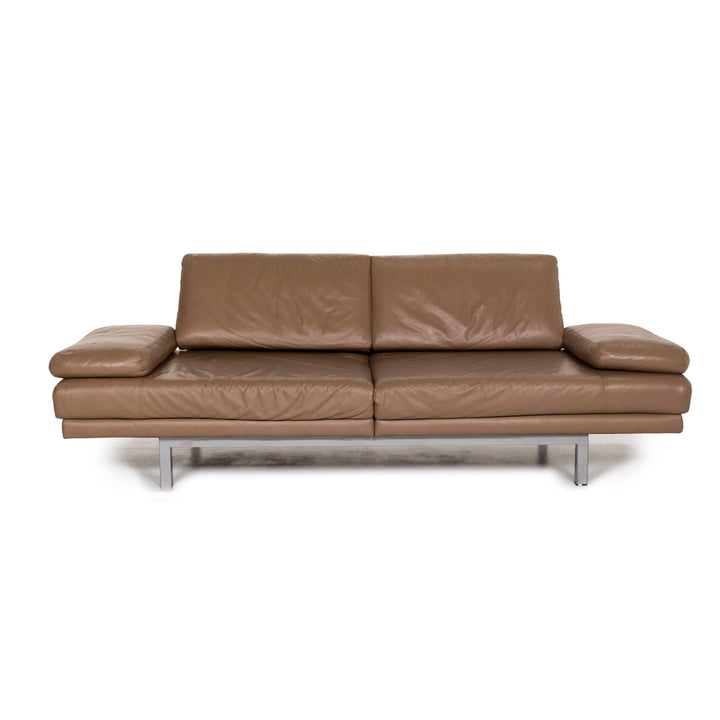 Ewald Schillig Columbo Leder Sofa Braun Hellbraun Zweisitzer Couch #13050