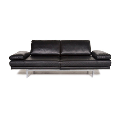 Ewald Schillig Columbo Leder Sofa Schwarz Dreisitzer Funktion Relaxfunktion Couch #12766