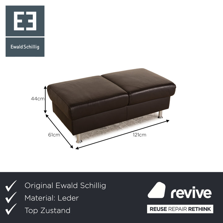 Ewald Schillig Concept Plus Leder Hocker Braun Dunkelbraun