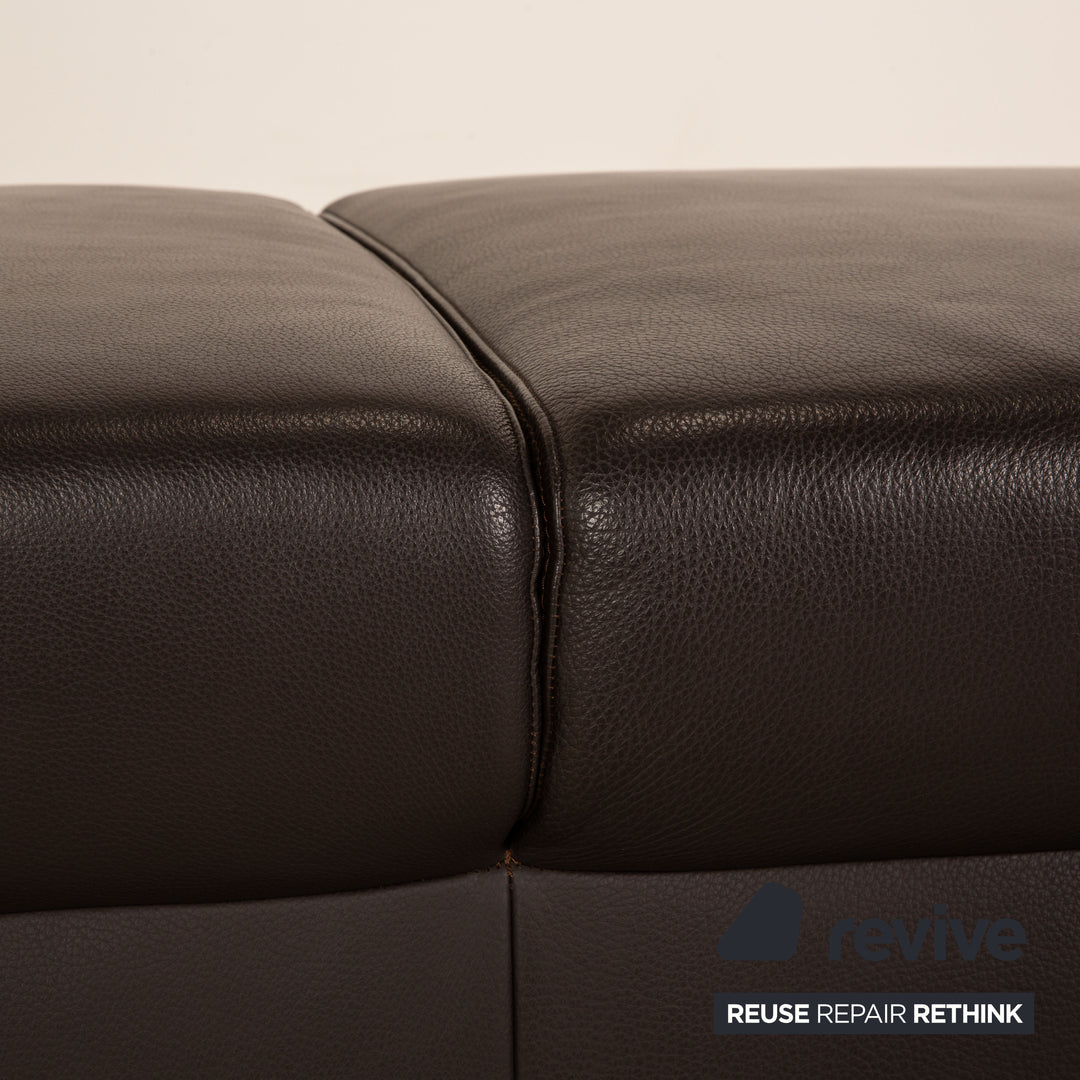 Ewald Schillig Concept Plus Leder Hocker Braun Dunkelbraun