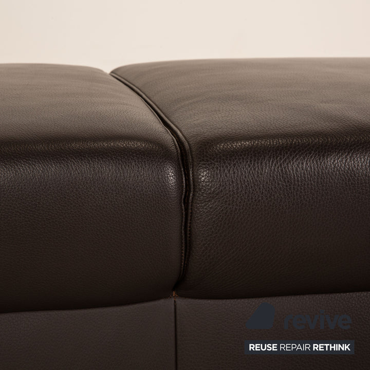 Ewald Schillig Concept Plus Leder Hocker Braun Dunkelbraun