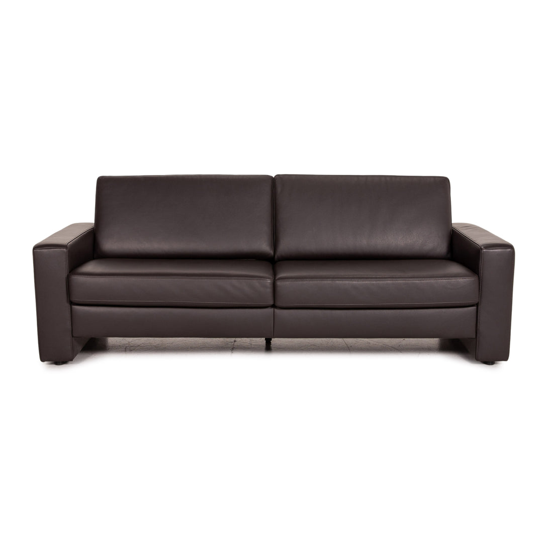 Ewald Schillig Concept Plus leather sofa brown dark brown three-seater couch