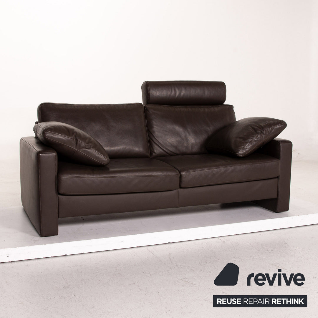 Ewald Schillig Concept Plus Leder Sofa Braun Dunkelbraun Zweisitzer Couch #14906