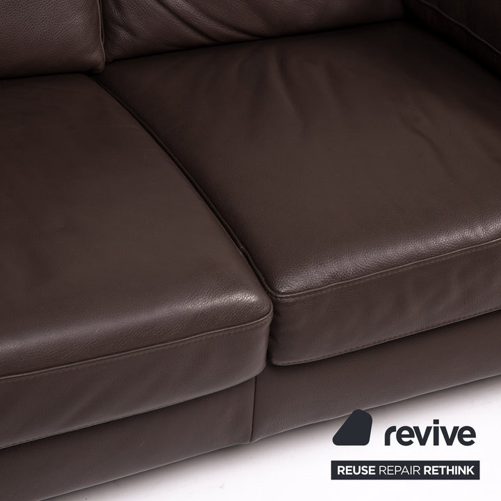Ewald Schillig Concept Plus Leder Sofa Braun Dunkelbraun Zweisitzer Couch #14906