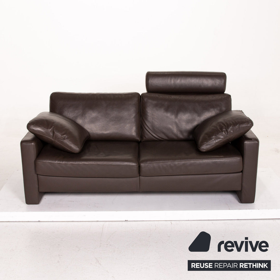 Ewald Schillig Concept Plus Leder Sofa Braun Dunkelbraun Zweisitzer Couch #14906